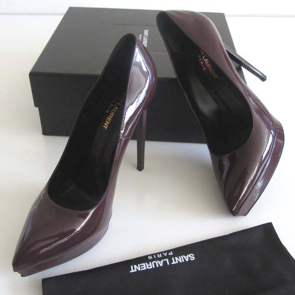 new SAINT LAURENT Janis patent platform pumps 10.5 - Picture 1 of 8
